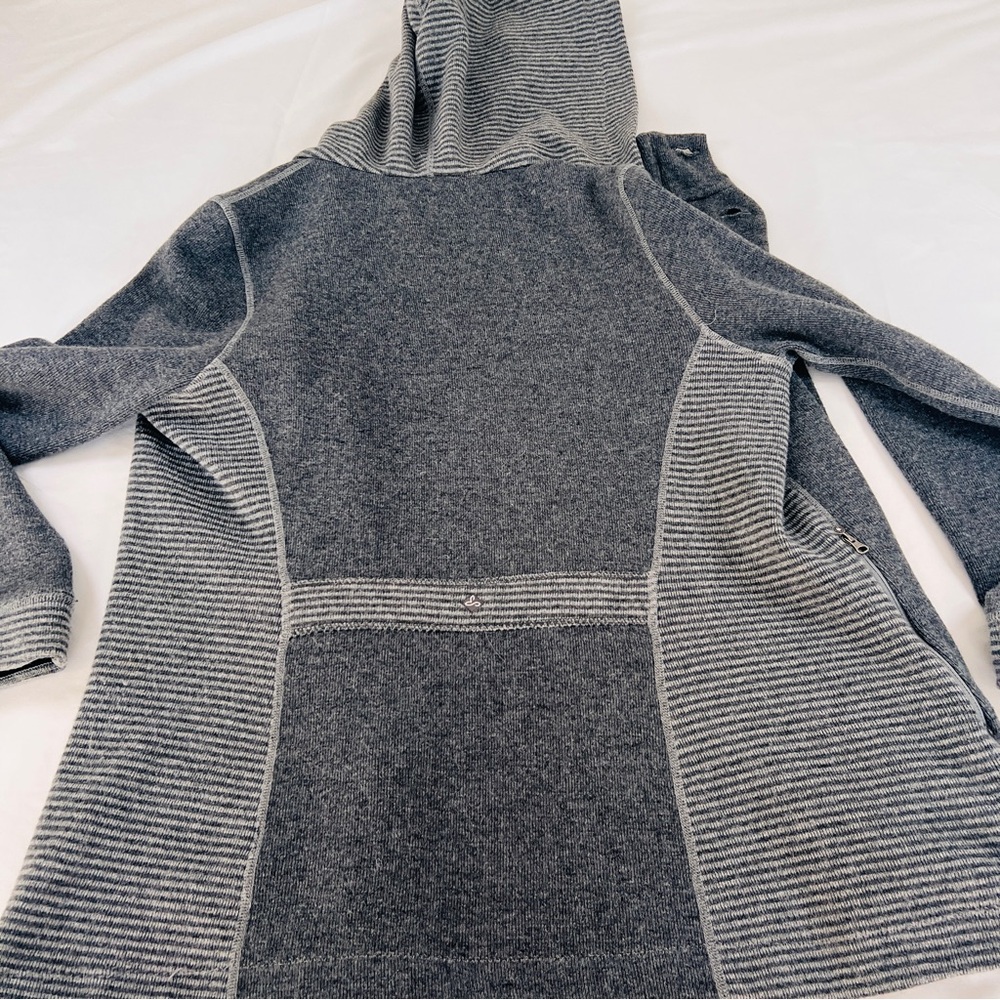 prAna - Grey Kari Zip Front Hooded Jacket‎ Coat Wool Blend - Picture 3 of 4